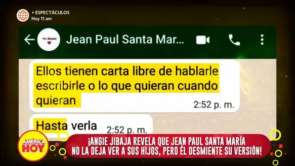 Jean Paul Santa María desmintió las acusaciones de Angie Jibaja sobre visitar a sus hijos 