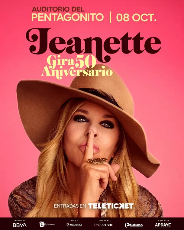 Jeanette celebrará sus 50 años de carrera en Perú / Teleticket Jeanette celebrará sus 50 años de carrera en Perú / Teleticket