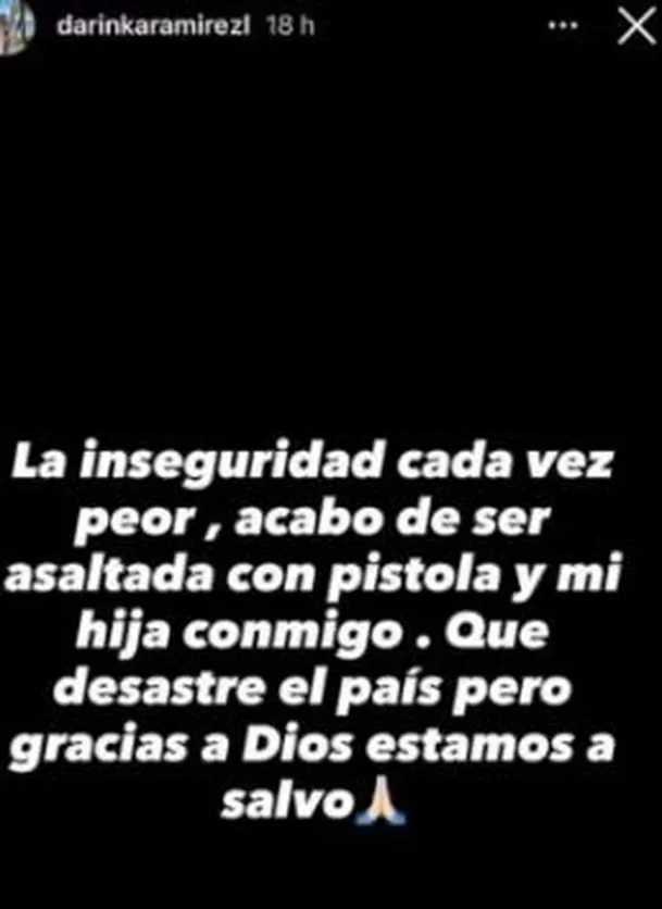 Darinka Ramírez denunció que sufrió asalto a mano armada cuando estaba con su pequeña hija / Instagram Darinka Ramírez denunció que sufrió asalto a mano armada cuando estaba con su pequeña hija / Instagram