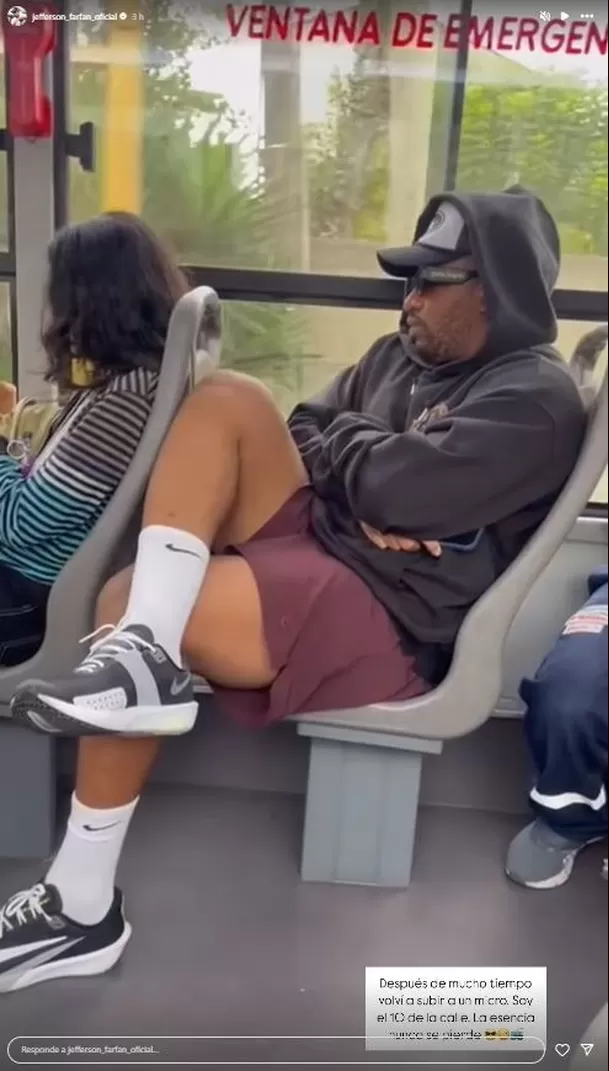 Jefferson Farfán causó alboroto al viajar en micro y no pagó pasaje. Fuente: Instagram