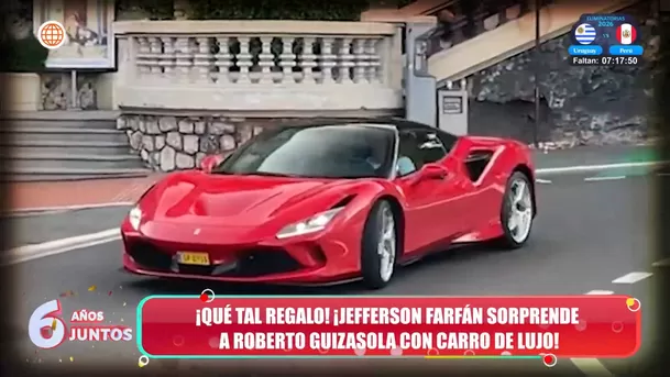 El modelo Ferrari que Jefferson Farfán le regaló a Roberto Guizasola por su cumpleaños / Captura