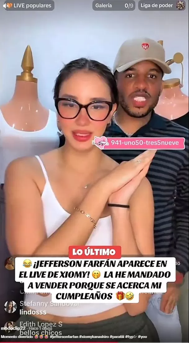 Jefferson Farfán 'manda' a vender ropa a Xiomy Kanashiro para que le compre costoso regalo de cumpleaños / TikTok: modoclip22