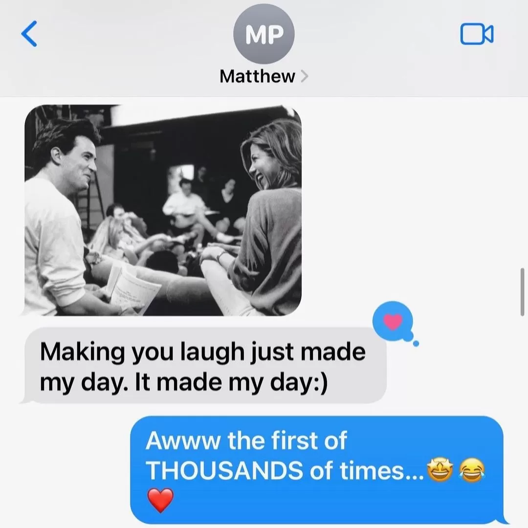 El mensaje que Matthew Perry le envió a Jennifer Aniston / Instagram