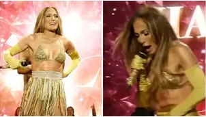 Jennifer Lopez sufrió bochornoso momento al caerse su falda en pleno show. Fuente: TikTOk