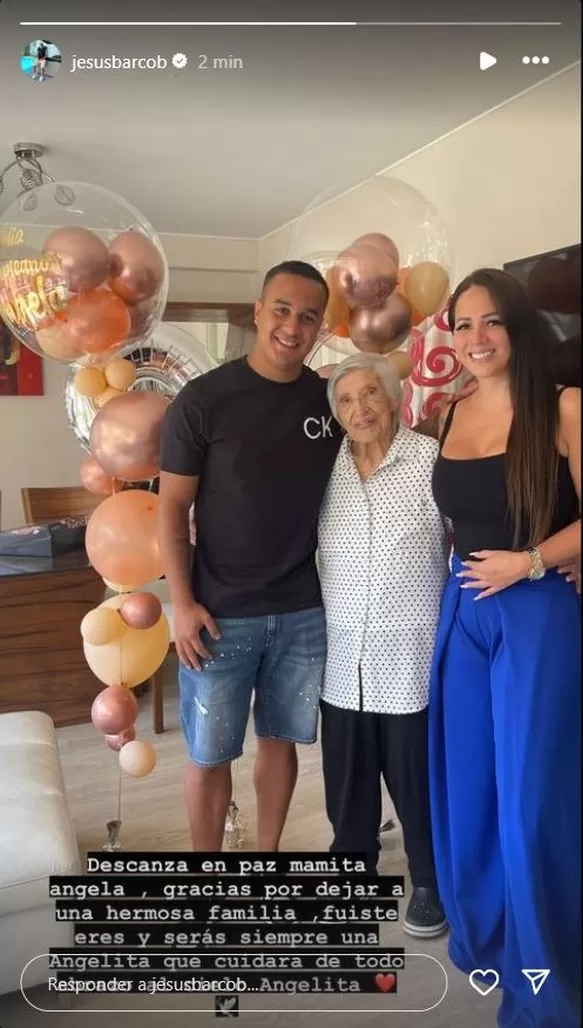 Jesús Barco le dedicó estas palabras a la abuela de Melissa Klug en sus redes sociales/Foto: Instagram