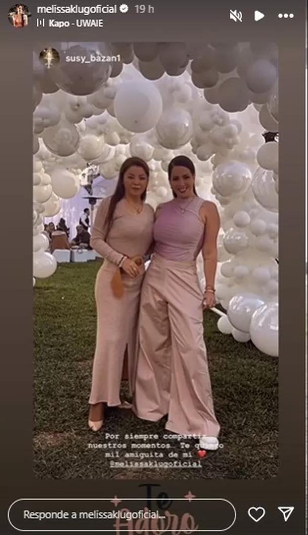 Melissa Klug asistió con la hija de Jesús Barco al baby shower de Samahara Lobatón. Fuente: Instagram