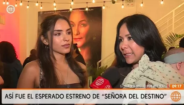 Daniela Feijoó y Magdyel Ugaz en el estreno de 'Señora del Destino' / Captura Daniela Feijoó y Magdyel Ugaz en el estreno de 'Señora del Destino' / Captura