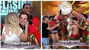 Johanna San Miguel celebró con los combatientes la gran semifinal. Fuente: AméricaTV