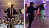 Jorge Guerra se lució como chambelán en un quinceaños. Fuente: TikTok/daniel_ysidro