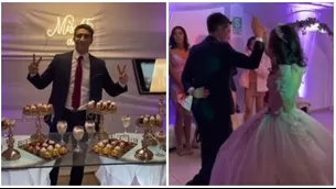 Jorge Guerra se lució como chambelán en un quinceaños. Fuente: TikTok/daniel_ysidro