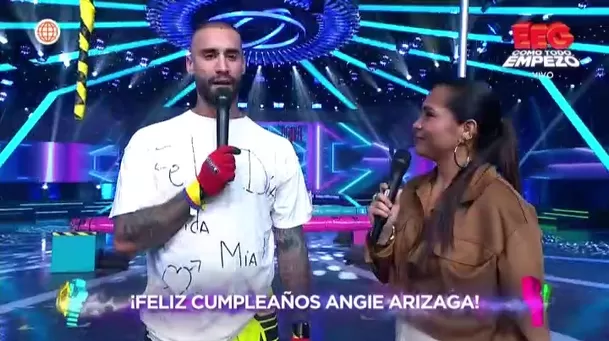 Jota Benz dedicó emotivas palabras a Angie Arizaga por su cumpleaños. fuente: AméricaTV Jota Benz dedicó emotivas palabras a Angie Arizaga por su cumpleaños. fuente: AméricaTV