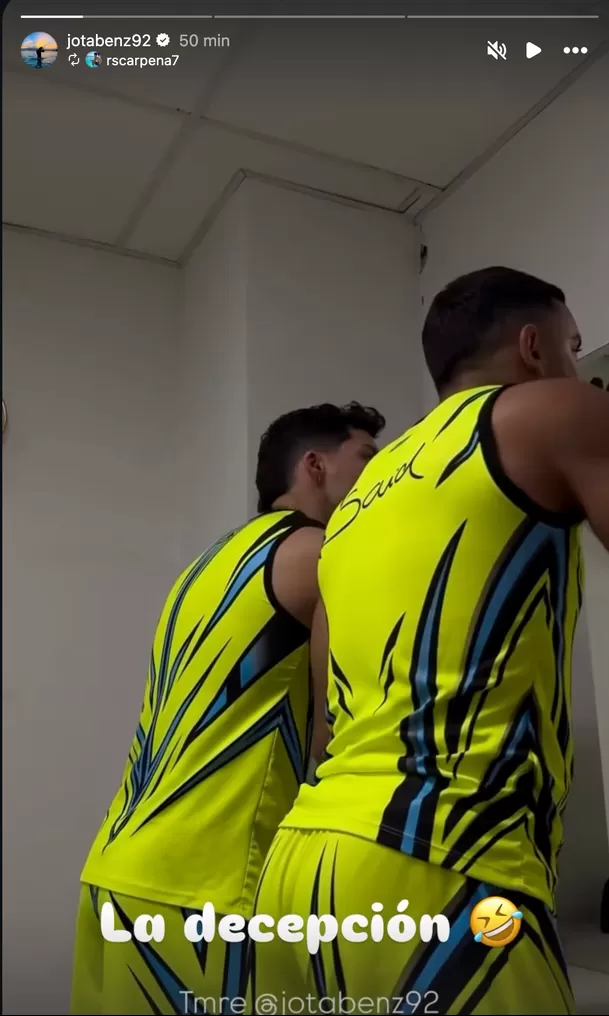 Pese a no estar en el set de EEG, Jota Benz estuvo atento a los movimientos de sus excompañeros de equipo. Video: Instagram