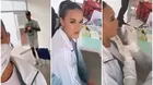 Jota Benz graba particular reacción de Angie Arizaga durante prueba de hisopado