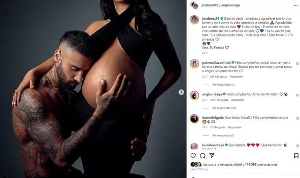 Jota Benz celebró su cumpleaños con un tierno mensaje para su bebé con Angie Arizaga / Instagram