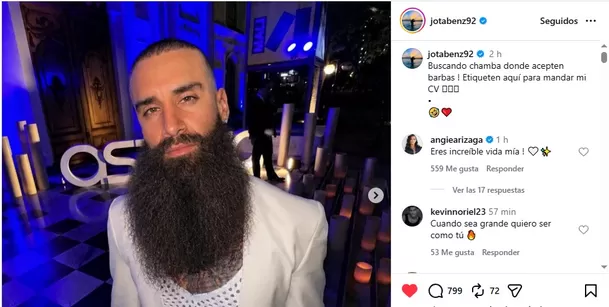 Jota Benz lució nuevo look tras enfrentamiento con Jazmín/ Captura Instagram Jota Benz lució nuevo look tras enfrentamiento con Jazmín/ Captura Instagram