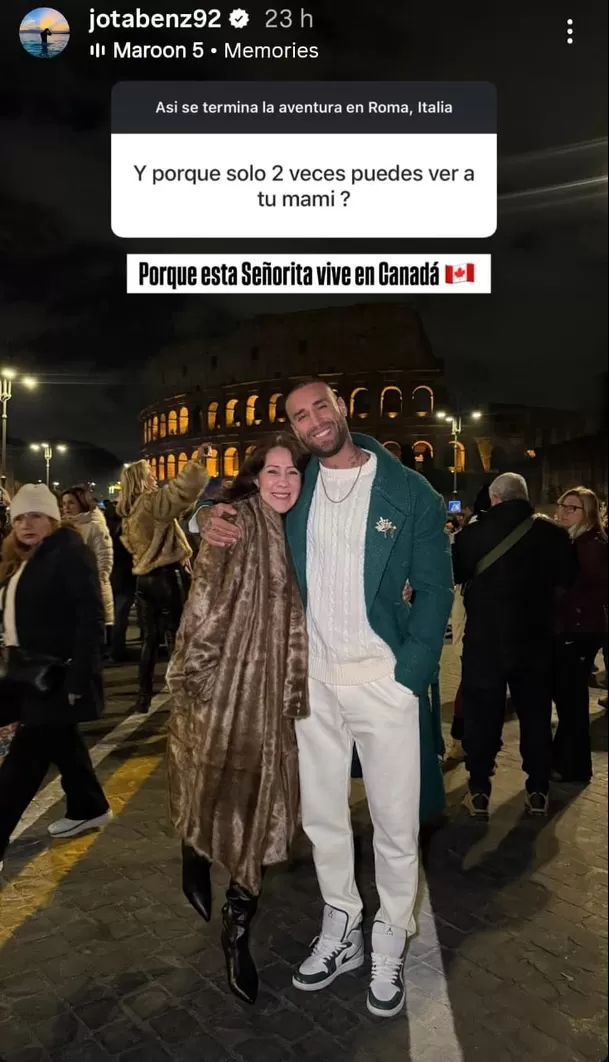 Jota Benz reveló por qué ve a su mamá solo dos veces al año / Instagram