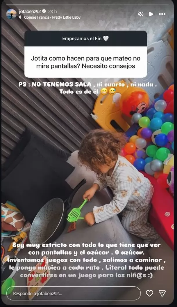 Jota Benz confiesa las restricciones que tiene Mateo: “Cero dulces, cero todo” / Foto: Instagram @jotabenz92 Jota Benz confiesa las restricciones que tiene Mateo: “Cero dulces, cero todo” / Foto: Instagram @jotabenz92