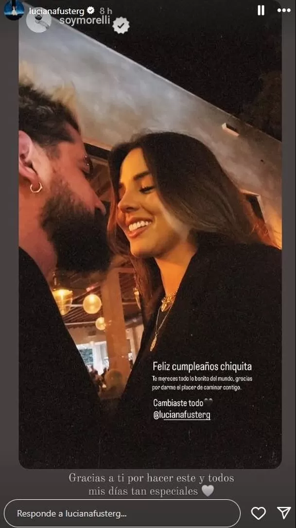 La respuesta de Luciana Fuster al mensaje de amor de Juan Morelli / Instagram