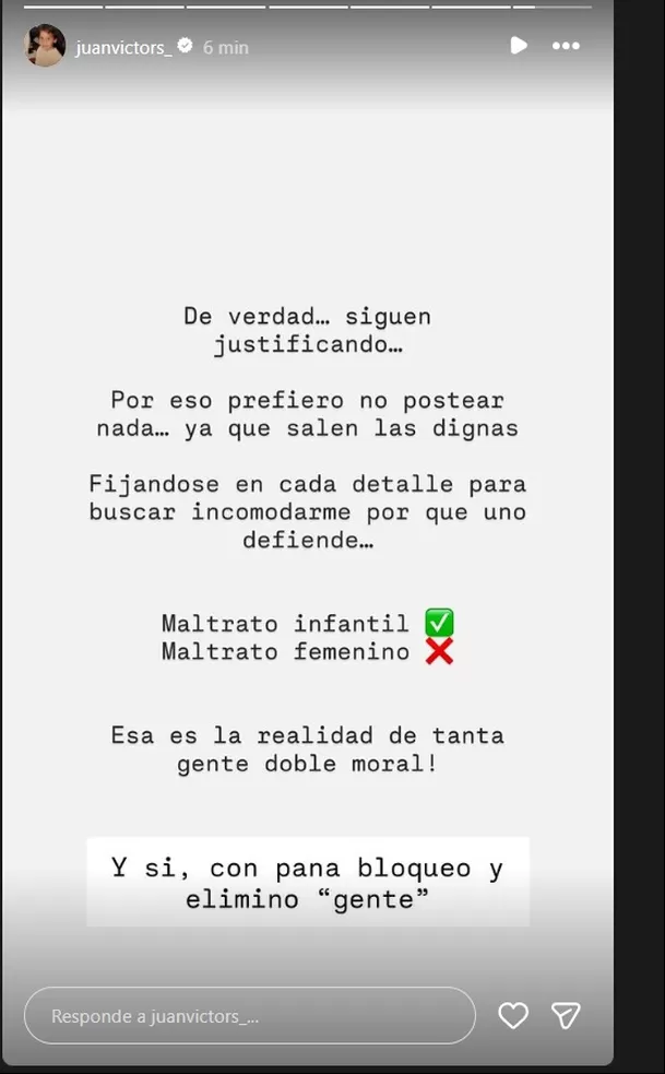 Los problemas entre Andrea San Martín y Juan Víctor Sánchez parecen estar lejos de solucionarse. En redes sociales, el extripulante de cabina, hizo publicaciones luego de que la ojiverde retomara su contenido sobre maternidad Video: @juanvictors_ Los problemas entre Andrea San Martín y Juan Víctor Sánchez parecen estar lejos de solucionarse. En redes sociales, el extripulante de cabina, hizo publicaciones luego de que la ojiverde retomara su contenido sobre maternidad Video: @juanvictors_