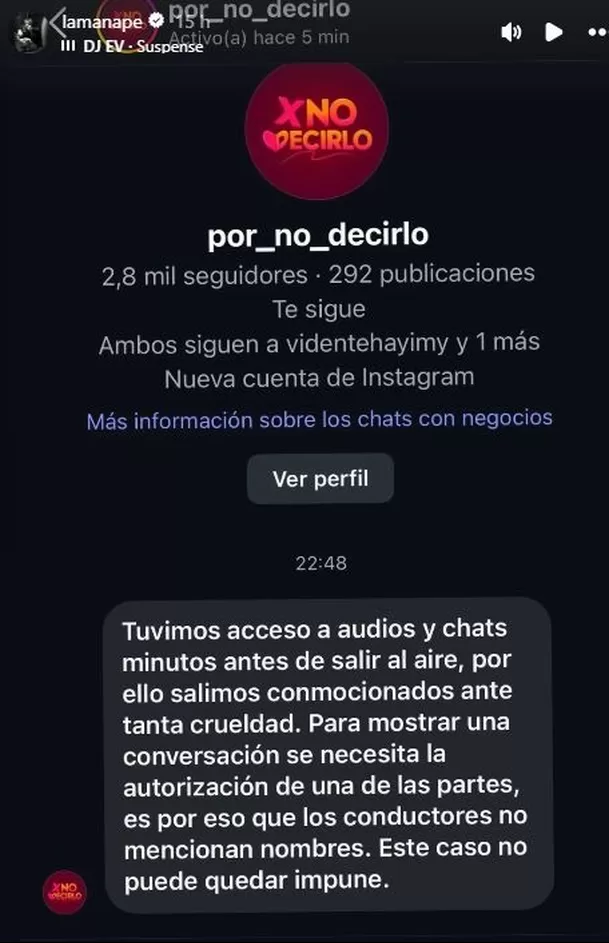 Aseguran que conductores de 'Por no decirlo' escucharon audios que no dejarían bien parada a Andrea San Martín / La Mana Aseguran que conductores de 'Por no decirlo' escucharon audios que no dejarían bien parada a Andrea San Martín / La Mana