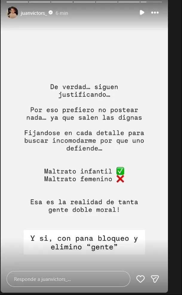 Juan Víctor Sánchez acusa a Andrea San Martín de maltrato infantil / IG: @juanvictors_ Juan Víctor Sánchez acusa a Andrea San Martín de maltrato infantil / IG: @juanvictors_