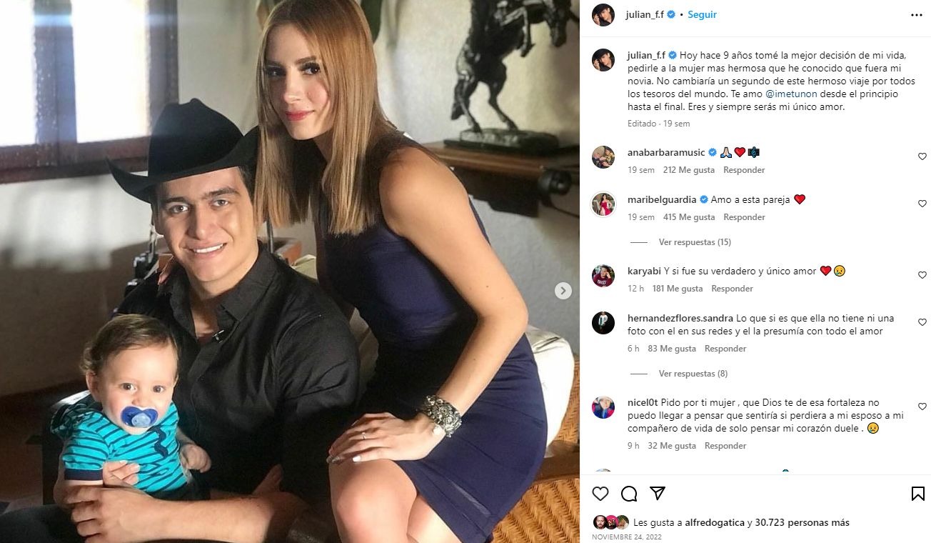 Julián Figueroa: El emotivo mensaje de despedida de su esposa 