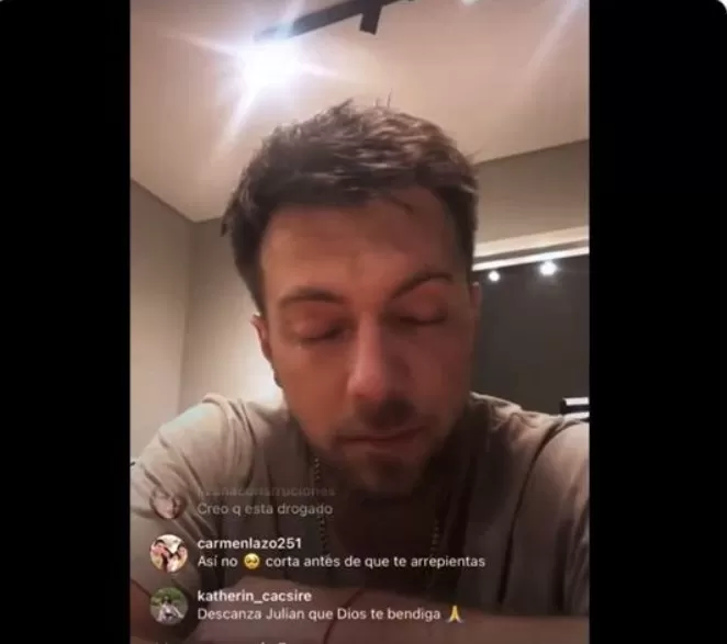 Julián Zucchi realizó una polémica transmisión en vivo en aparente estado etílico/Foto: Instagram