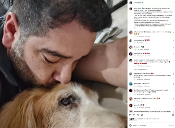 La dura batalla de Junior Silva por su mascota / IG: juniorsilvaof La dura batalla de Junior Silva por su mascota / IG: juniorsilvaof