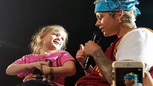 justin Bieber enterneció a fans cantando a niña de 5 años