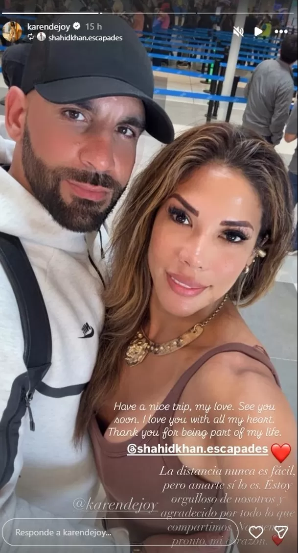 Karen Dejo y su mensaje de despedida para Shahid Khan / Captura Instagram Karen Dejo y su mensaje de despedida para Shahid Khan / Captura Instagram