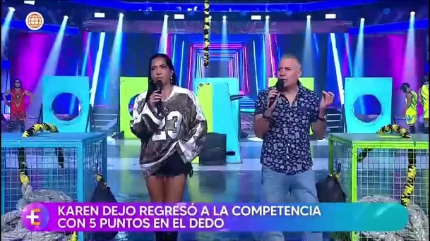 Karen Dejo reapareció en EEG con 5 puntos en el dedo/ América TV