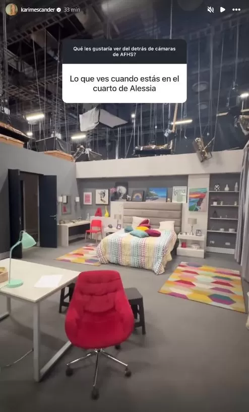 Karime Scander enseñó cómo es la habitación de Alessia en 'Al Fondo Hay Sitio'. Fuente: Instagram