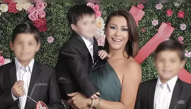 Karla Tarazona junto a los dos hijos mayores que tiene con Leonard León y el menor, fruto de su relación con Christian Domínguez. Instagram