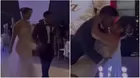 Karla Tarazona y Domínguez se dan apasionado beso tras boda
