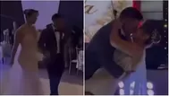 Karla Tarazona y Domínguez se dan apasionado beso tras boda