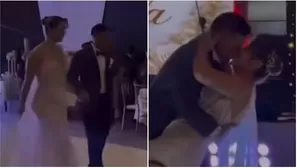 Karla Tarazona y Domínguez se dan apasionado beso en su primer baile como esposos / Fuente: Video: @instarandula