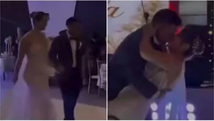 Karla Tarazona y Domínguez se dan apasionado beso en su primer baile como esposos / Fuente: Video: @instarandula