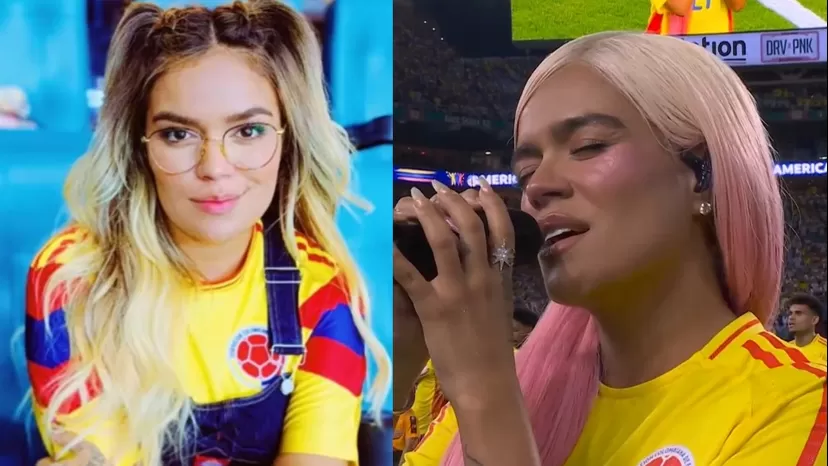 Karol G entonó el himno nacional de Colombia en la final de la Copa América