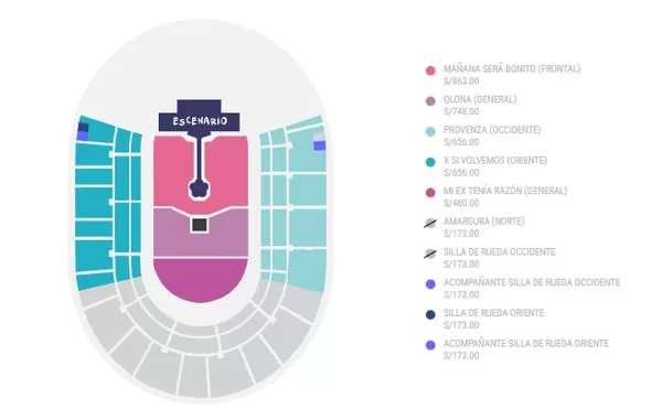 Mapa de ubicaciones | Imagen: Teleticket Mapa de ubicaciones | Imagen: Teleticket