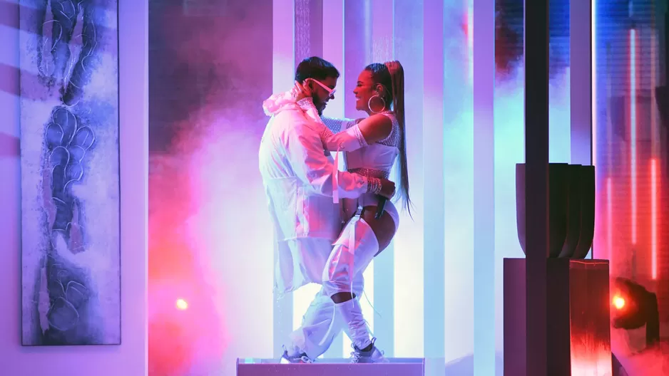 Karol G y Anuel AA. Foto: AFP