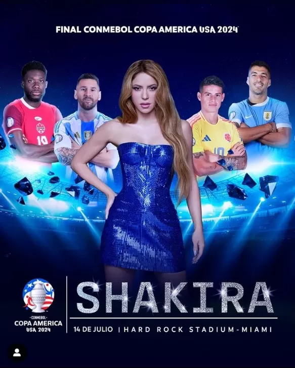 Shakira dará el show de clausura en la Copa América 2024/Foto: Instagram