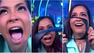 Katia Palma destruyó cámara al celebrar victoria de Rosángela Espinoza / AméricaTV
