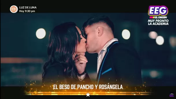 Beso de Rosángela Espinoza y Pancho Rodríguez en ‘La Academia EEG'. Fuente: AméricaTV