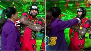 Katia Palma corre a cuadrar a Jota tras triunfo y lo sorprende con tremendo “empujón” / AméricaTV