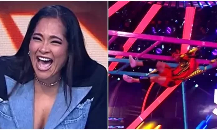 Katia Palma se burló de Mario Irivarren tras tremenda caída