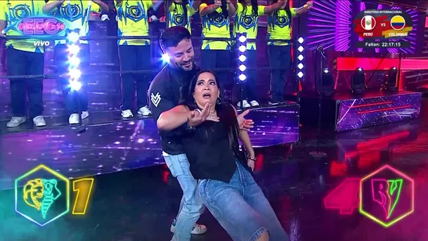 El "desmayo" de Katia Palma tras triunfo de Paul Michael / AméricaTV El "desmayo" de Katia Palma tras triunfo de Paul Michael / AméricaTV