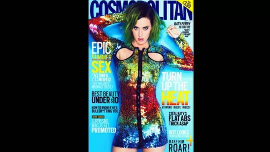 Katy Perry mostró su desenfado en la portada de Cosmopolitan