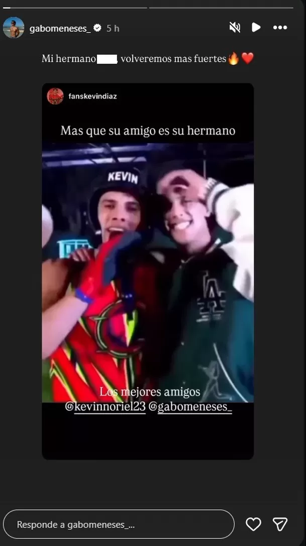 El venezolano emocionó con sus palabras a Gabriel Meneses. Foto: Instagram @gabrielmeneses_ El venezolano emocionó con sus palabras a Gabriel Meneses. Foto: Instagram @gabrielmeneses_