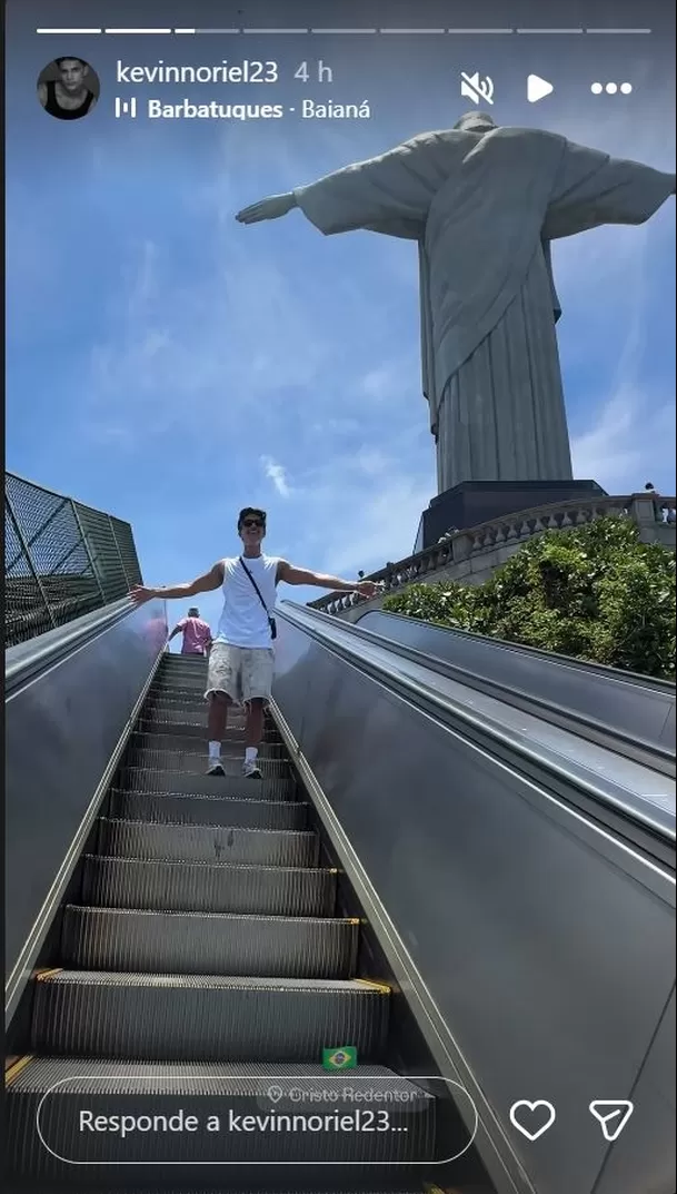 Aprovechando la pausa televisiva de Esto es Guerra, Kevin se mantiene activo en redes desde Brasil. Foto: Instagram