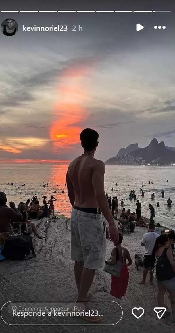 Aprovechando la pausa televisiva de Esto es Guerra, Kevin se mantiene activo en redes desde Brasil. Foto: Instagram